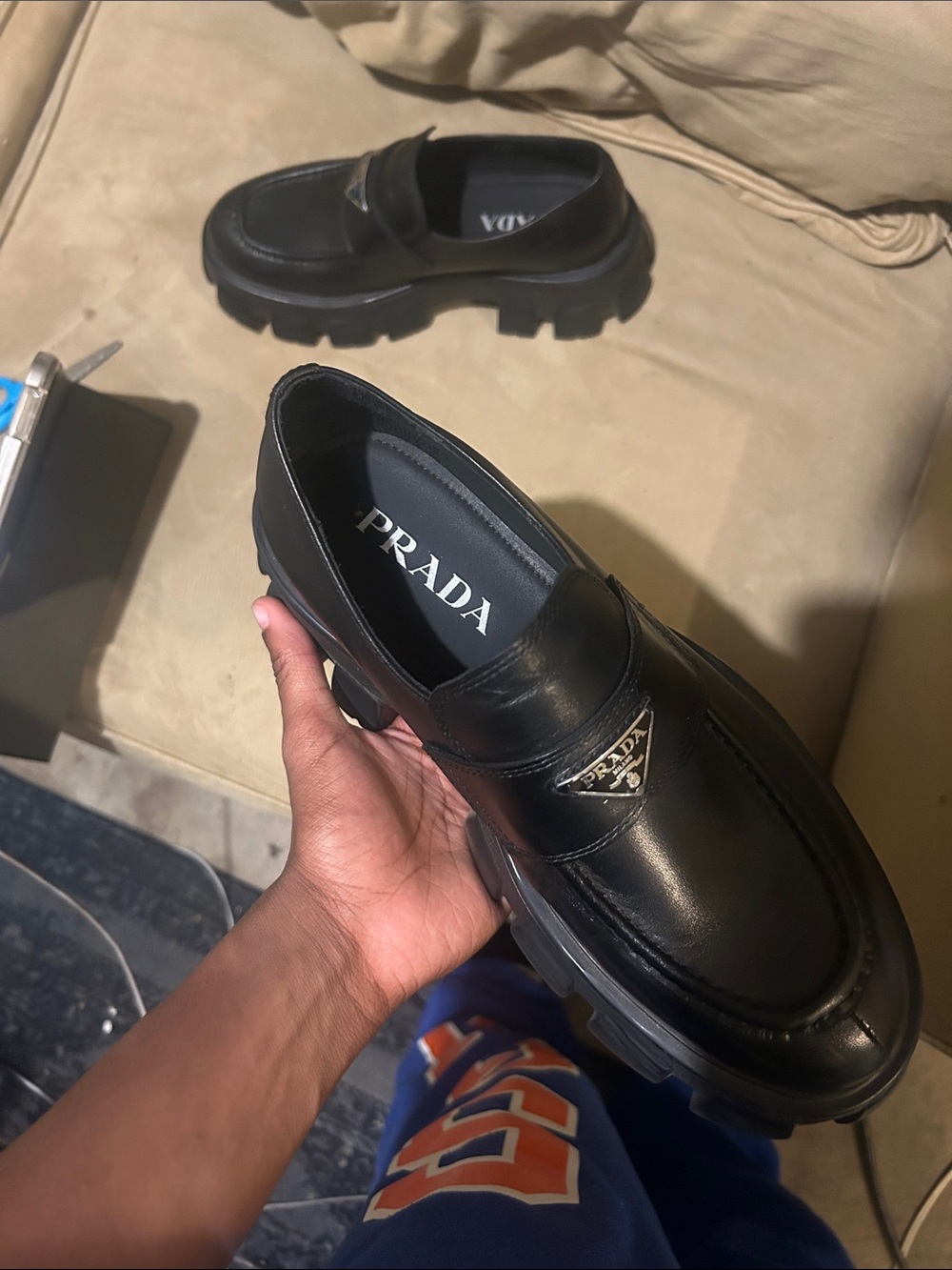 Prada Monolith brushed leather loafers - Picture 4 of 5